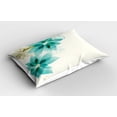 thumbnail image 2 of Ambesonne Teal Pillow Sham 2 Pack, Vintage Floral Elements, 30"x20", Turquoise Beige, 2 of 3