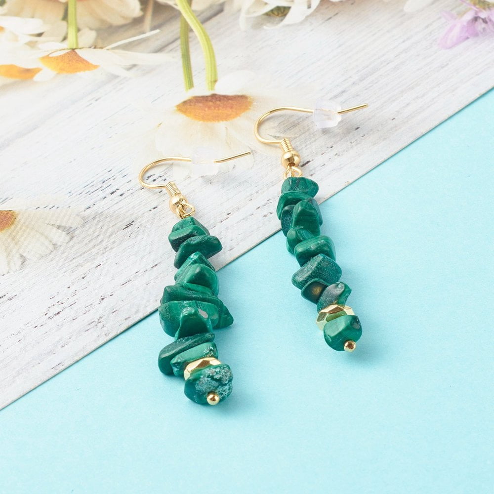 25pairs Mixed Chip Dangle Earring with Brass Earring Hook 59~61mm Pin: 0.7mm