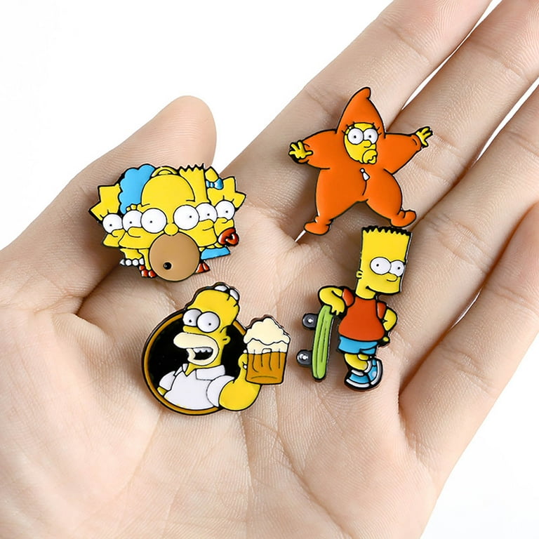60'Simon Simple ピーナッツ キャラクター バッチ9個セット ZILEFSILK 9 Pcs Funny Animation The Simpsons Pack Enamel Pins Set