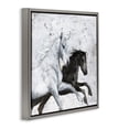thumbnail image 3 of Stupell Industries Wild Horses Racing Abstraction Animals & Insects Painting Gray Floater Framed Canvas Art Print Wall Art, 25 x 25, 3 of 9