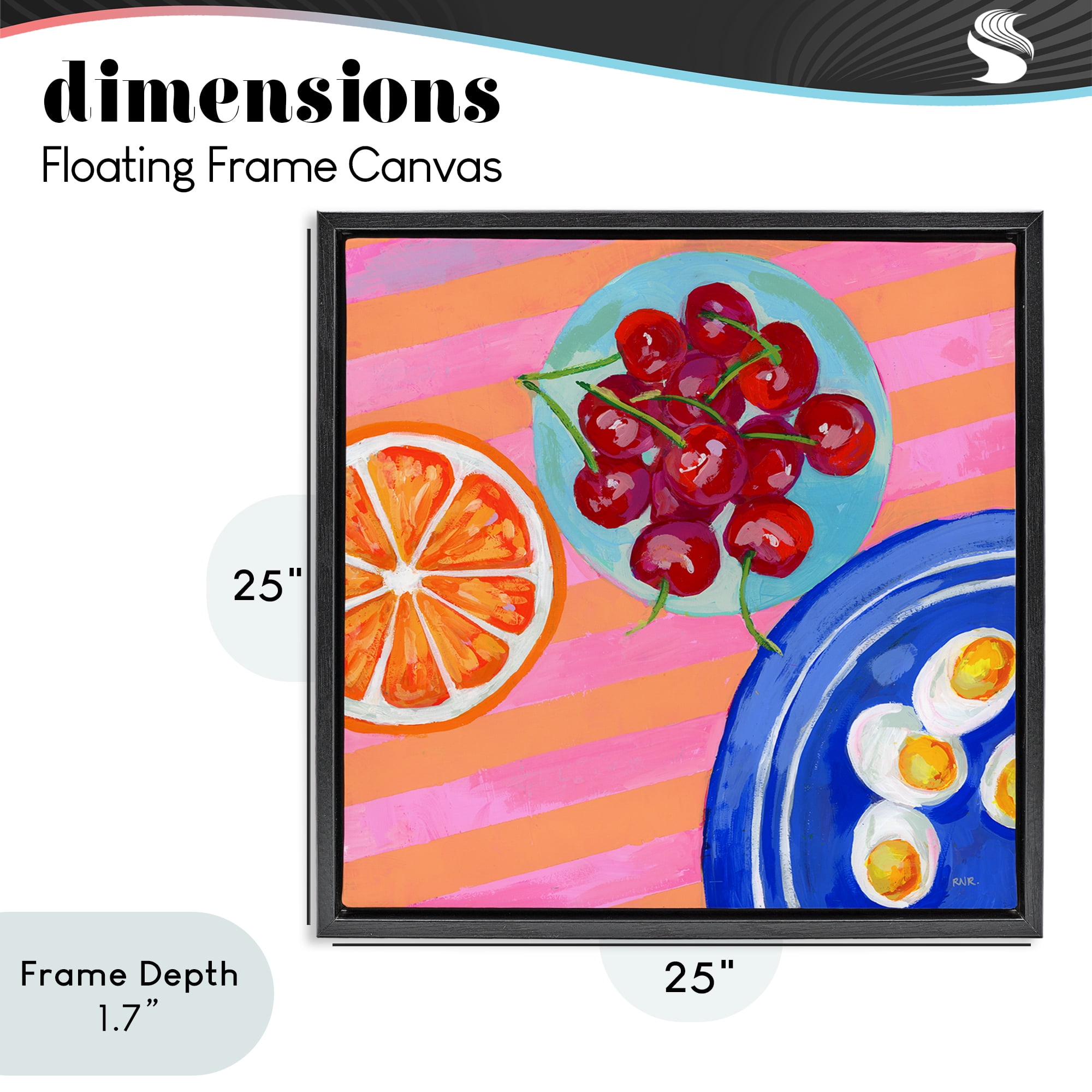 Stupell Industries Summer Snacks Picnic Blanket Black Framed Floater Canvas Wall Art, design by Rachael Reese