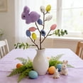thumbnail image 6 of OutmaxHome Artificial Easter Egg Stem with Flocked Bunny Decor, Lightweight Spotted Easter Egg Branch, Durable Faux Flower Bouquet, for Easter Party, Tabletop, Filled Vase, 6 of 6