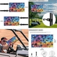 thumbnail image 6 of XYZCANDO Tropical Palm Tree 4 Piece Golf Cart Seat Covers Golf Cart Steering Wheel Covers Golf Cart Flag Universal Golf Cart Blanket 14 Inch Steering Wheel Cover Hawaiian Golf Cart Banner Blue, 6 of 7