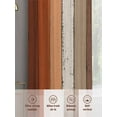 thumbnail image 3 of Burnt Orange Sheer Curtains 63 Inch Length 2 Panels Set, Semi Transparent Voile Rod Pocket Curtains for Living Dining Room Bedroom Drapes Farmhouse Wood Grain Brown Vertical Striped, 3 of 6