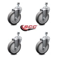 thumbnail image 2 of 5 Inch Thermoplastic Rubber Wheel Swivel 12mm Threaded Stem Caster Set SCC, 2 of 2
