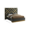 thumbnail image 3 of Meridian Furniture Vector Rich Velvet King Bed in Gray, 3 of 5