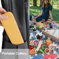 thumbnail image 4 of Reusable Travel Utensils Set with Case, 4 Sets Portable Plastic Fork Spoons Knife Camping Cutlery, Eco-Friendly BPA Free Lunch Tableware Travel Picnic Silverware for Kids Adults Daily Use, 4 of 7