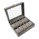 thumbnail image 3 of Caja de reloj para hombre, vitrina, vitrina para relojes, caja organizadora de joyas para regalar 10 ranuras, 3 of 9