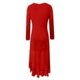 thumbnail image 7 of bbyeadc Sexy Ruched Bodycon Midi Dresses for Women Elegant Mesh Long Sleeve Square Neck Ruffle Hem Cocktail Party Dress (Red, S), 7 of 7