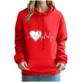thumbnail image 2 of Uootdi Hoodies Cute Heart Graphic Long Sleeve shirt for Women Oversized Drawstring Gift Pullover With Pocket Casual Fashion Swe atshirt, 2 of 3