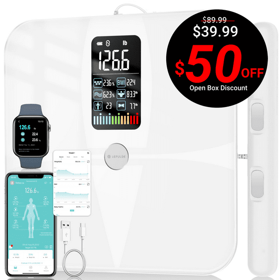 Open Box Checkme 8-Electrode Smart Body Composition Scale,White