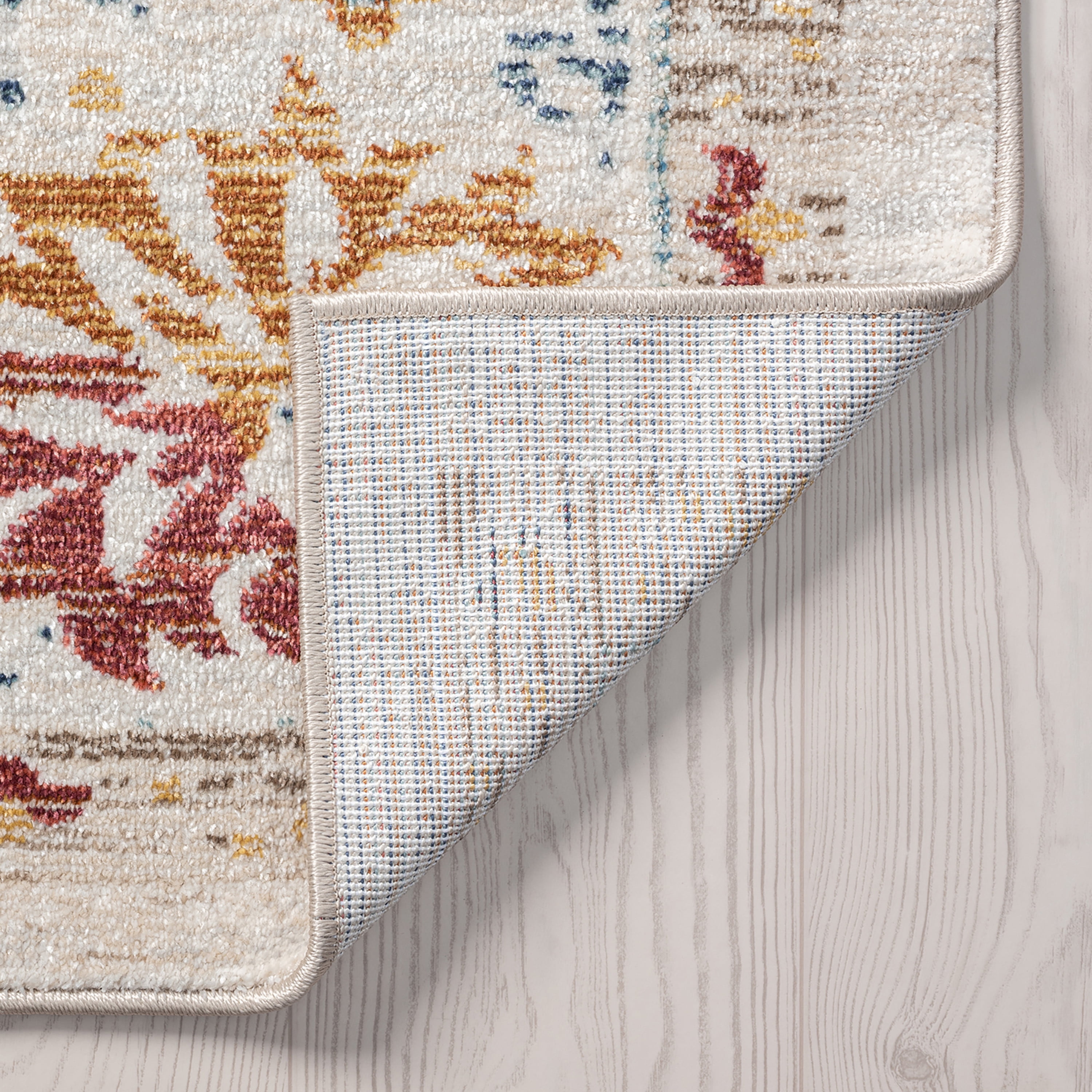 Traditional 5x8 Area Rug (5'3'' x 7'7'') Floral Gray, Cream Living Room Easy to Clean
