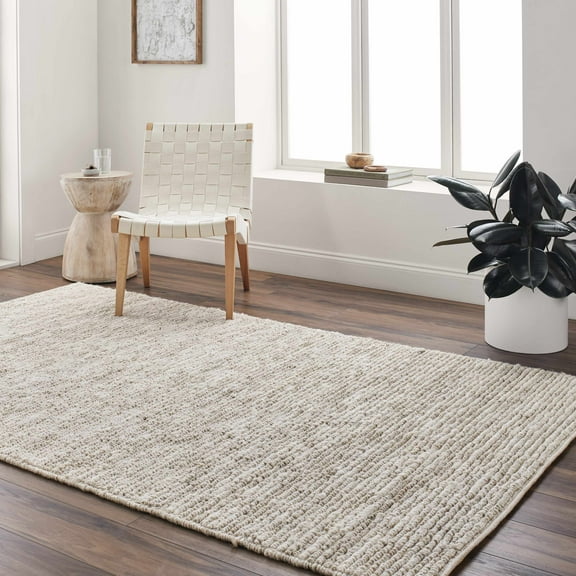 Hauteloom Germantown Jute Living Room, Bedroom Area Rug - Traditional, Transitional - Ivory - 10' x 14'