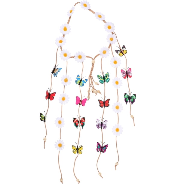Tasel de diadema de flores Tassel Banking Butterfly Tadle Featsy Women Hair Accessory for Beach Party