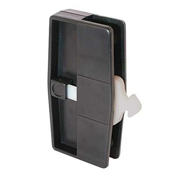 Sliding screen door handle and latch, Black plastic, night lock, steel latch
