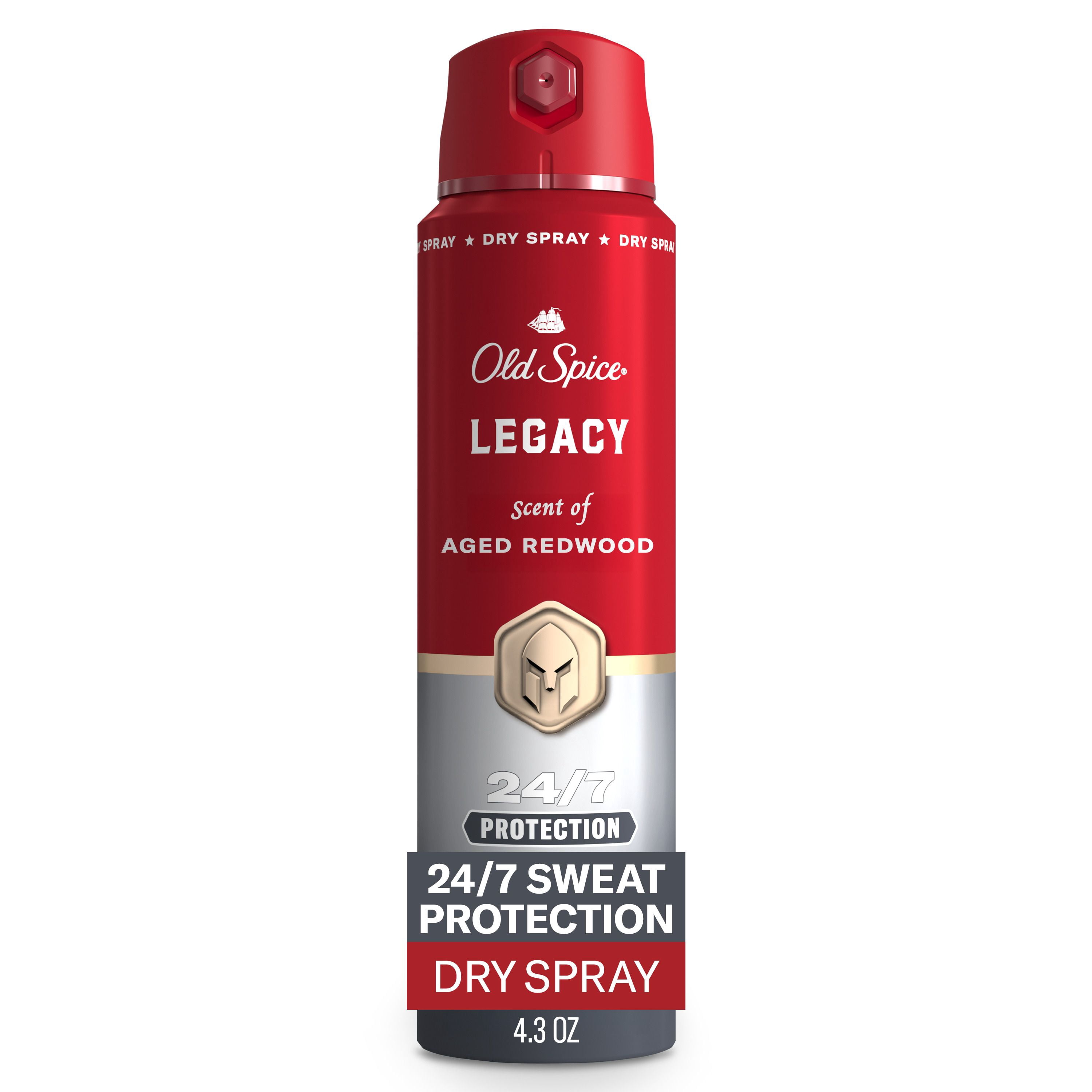 Vaporisateur pour le corps Old Spice Collection rouge pour hommes, parfum Legacy, parfum rafraîchissant, protection contre les odeurs toute la journée, fraîcheur longue durée