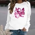 thumbnail image 2 of VKOYWKM Breast Cancer T Shirt for Women Breast Cancer Awareness T-Shirt Long Sleeve Pink Ribbon Graphic Tee Tops Fall Crew Neck Loose Fit Breast Cancer Pullover Sweashirt, 2 of 5