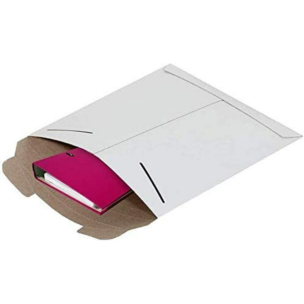 APQ Pack of 50 White Tab Lock Mailers 22” x 27” Rigid Paperboard