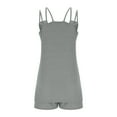 thumbnail image 5 of Linen Sets for Lady 2 Piece Shorts Womens Tennis Dress Spaghetti Straps Sleeveless Workout Mini Dress with Shorts Solid Color Athletic Two Piece Outfits Gray XXL, 5 of 7