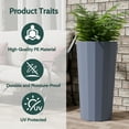 thumbnail image 3 of Chiccushion 23.6 inch Tall Planter Set of 2, Large Plastic Round Planter for Outdoor Indoor Garden Patio Front Door, Gray, 3 of 9
