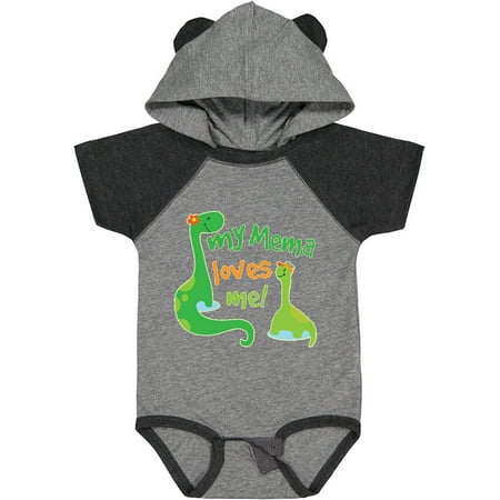 

Inktastic My Mema Loves Me Grandson Dinosaur Gift Baby Boy Bodysuit