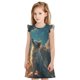 thumbnail image 1 of Balery Starry Sky Cloud Wolf Camisón de princesa para niñas, pijama de algodón con mangas abullonadas, suave y bonito.-XX-Large, 1 of 6
