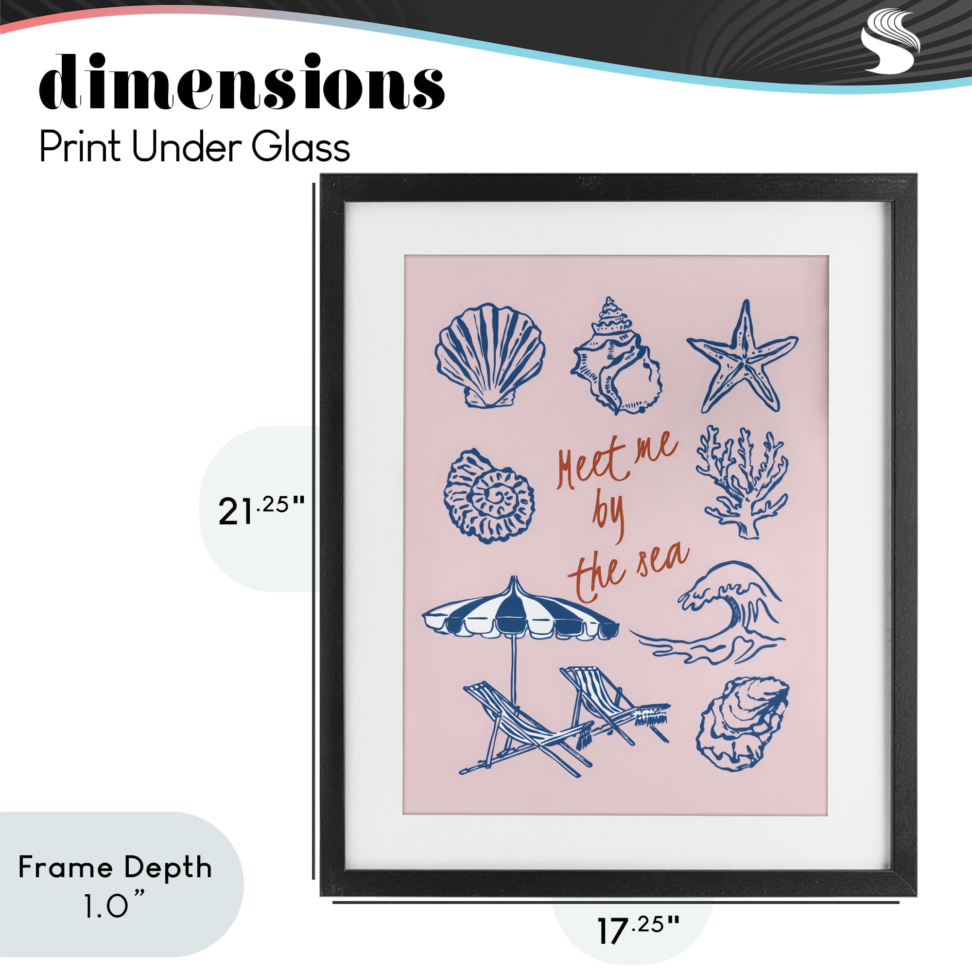 Stupell Industries Meet Me By The Sea Black Framed Print Under Glass, design by The Prints Vibe