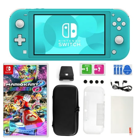 Nintendo Switch Lite in Turquoise with Mario Kart 8 Deluxe and 11 in 1 Accessories (Best Nintendo Switch Games Out Now)