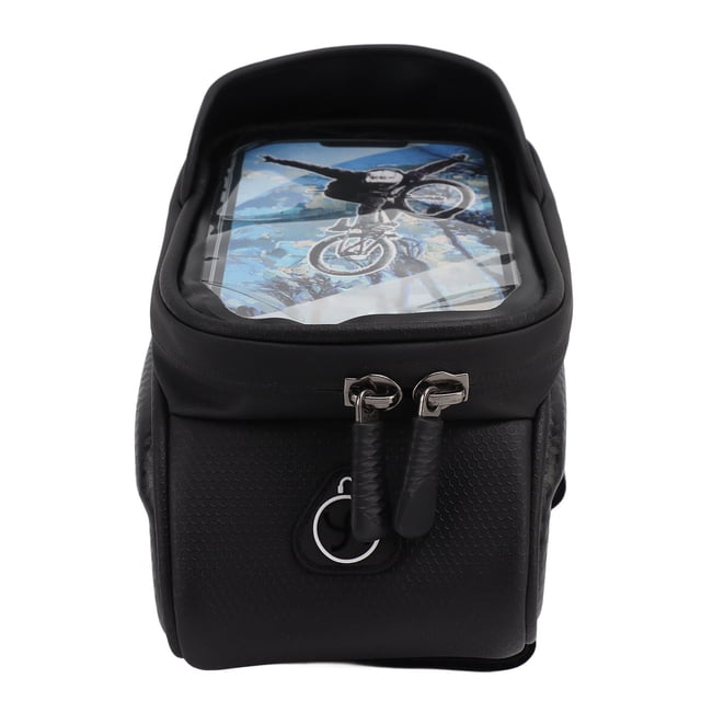 Bolsa de Montaje en Bicicleta, Patrón de Carbono Pu Tejido Impermable y Bollar de Bicicleta de Bucle para Ciclismo