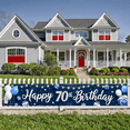 thumbnail image 6 of Blue Decorative Happy 70th Birthday Banner Polyester Material Celebration Party Backdrop for Indoor Decoration Senior Birthday Gift, 6 of 7