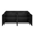 thumbnail image 3 of Lunale 59.13" Carved 4 Door Storage Sideboard Cabinet, Buffet Cabinets with Adjustable Shelf for Living Room, Bedroom, Black, 3 of 7