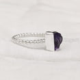 thumbnail image 4 of Natural Amethyst Ring, Rough Amethyst Gemstone Ring, Feb Birthstone, Twisted Band, 925 Sterling Silver, Womens Ring, Christmas, Thanksgiving, Handmade, Statement Jewelry, Rough Gemstone Jewelry, 4 of 6