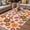 Red, variant on Retro Bohemia Floral Outdoor Rug for Patio/Deck/Porch, Non-Slip Large Area Rug 5 x 7 Ft, Blue Purple Flowers Boho Style Beige Indoor Outdoor Rugs Washable Area Rugs, Camping Rug Carpet Runner