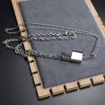thumbnail image 5 of Stainless Steel Lock Key Pendant Necklace Long Chain Punk Multilayer Statement Choker Necklaces for Women Men Boy Girls, 5 of 5