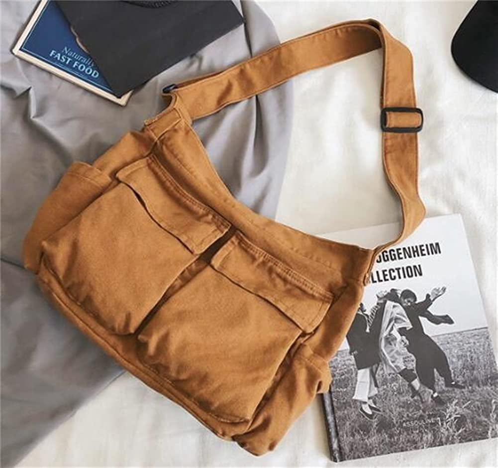 Teenager Casual Canvas Textile Big Capacity Hobo Pouch Side
