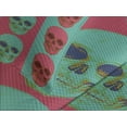 thumbnail image 4 of Ambesonne Modern Quilted Bedspread Set 3 Pcs, Skull Gothic, King Size, Jade Green Magenta, 4 of 5