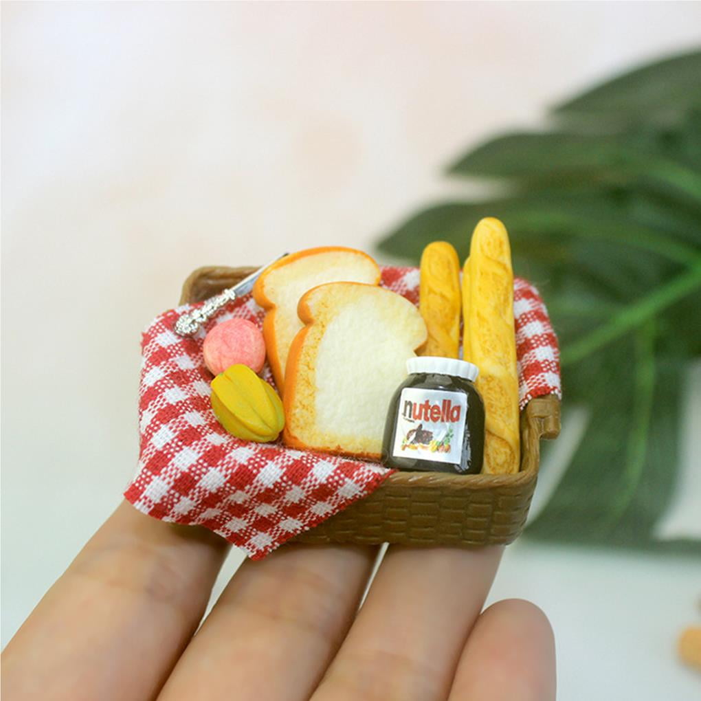 ruzhgo DIY 1:12 Doll House Bread Basket Decor Mini Food Miniature