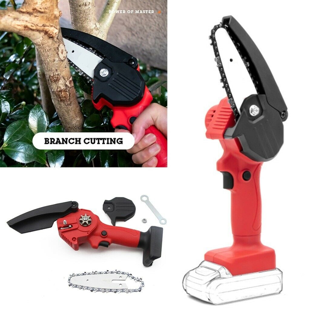 6" Cordless Electric Chainsaw Wood Mini Cutter One Hand Saw Woodworking 550W 