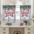 thumbnail image 6 of Christmas Snowman Sheer Curtains 45 Inches Long, Winter Xmas Snowflakes Cardinal Farmhouse Light Filtering Window Curtains for Living Room, Rod Pocket Voile Sheer Curtain Drapes, 52"Wx45"L, 2 Panels, 6 of 9