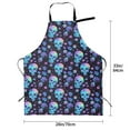 thumbnail image 2 of Kdxio Skull Flower Blue Apron with Pockets Adjustable Kitchen Aprons for Men Women Waterproof Aprons for Cooking,Drawing,Crafting, Baking Household Cleaning, 2 of 5