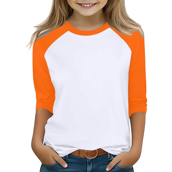 Mgmyaa Boys Girls Long Sleeve Round Neck Pullover Tops Casual Kids T-Shirts Fall Winter Clothing for 3-14 Years