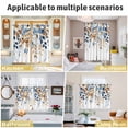 thumbnail image 6 of Orange Blue Botanical Kitchen Curtains Short 45 Inch Length, Weeping Fall Eucalyptus Leaves Grommet Top Bedroom Living Room Curtains, Light Filtering Cafe Curtain Drapes 2 Panels Set 84''x45'', 6 of 9
