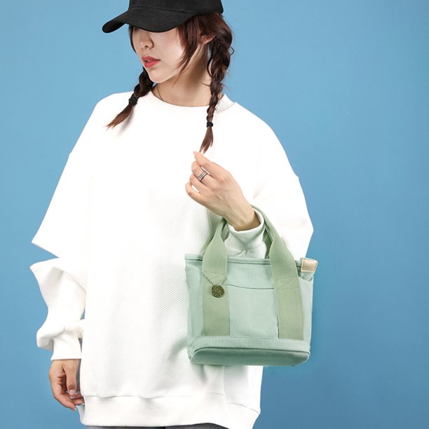 Bolsos de lona para mujer, con múltiples bolsillos, para mamá, informales para el trabajo (verde)