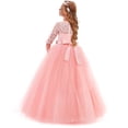 thumbnail image 2 of Vestido IBTOM CASTLE Flower Girls de encaje de tul rosa 9-10 años, 2 of 7