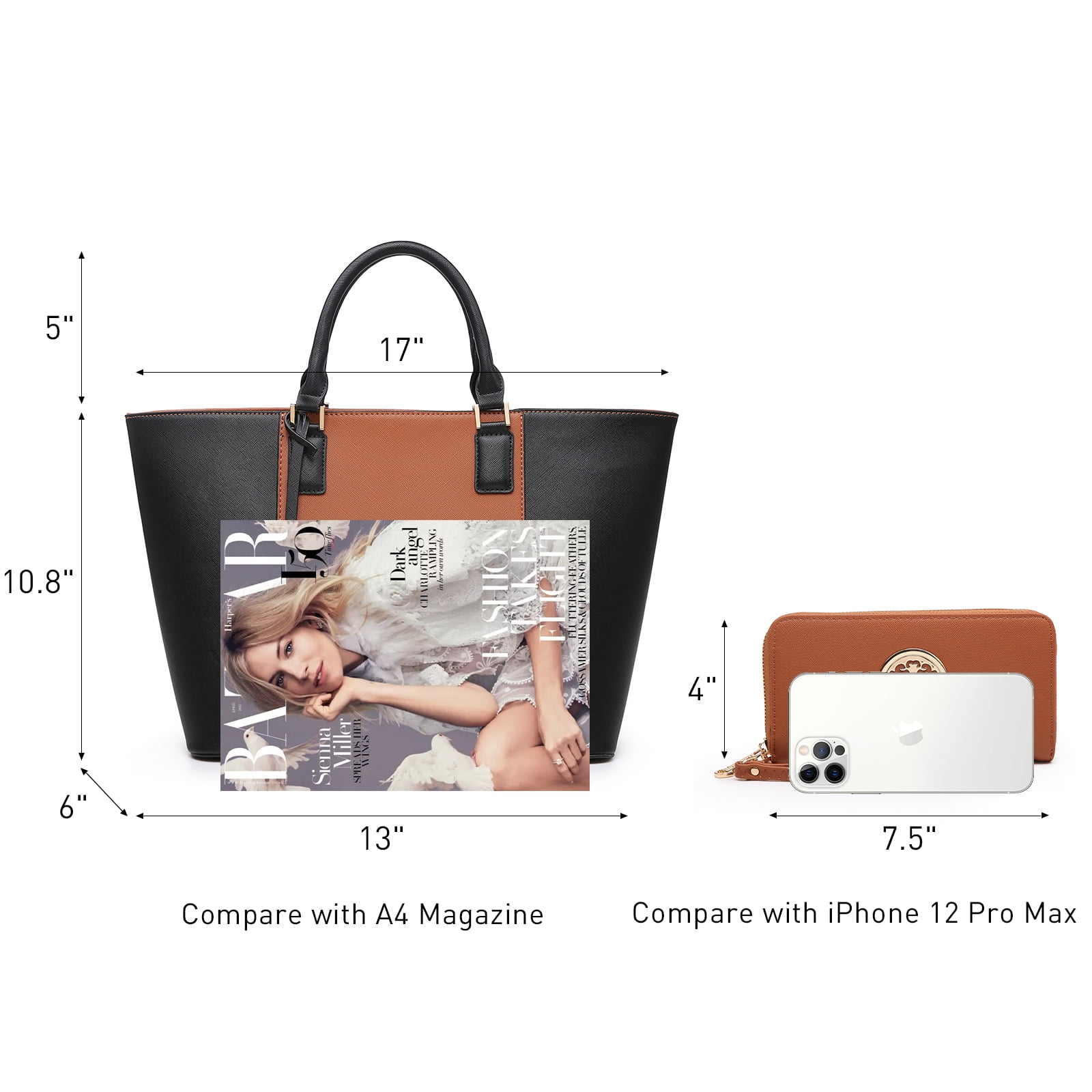Dasein Women's Handbags Purses Large Tote Shoulder Bag top Handle Satchel Bag for Work