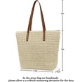 thumbnail image 5 of Kukuzhu Womens Large Straw Beach Tote Bag Handmade Woven Shoulder Bag Handbag Purse for Summer, 5 of 6