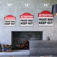 thumbnail image 2 of Attention Private Road Keep Out 10” x 10” Sign | Indoor/Outdoor Plastic | SignMission Designer No Trespassing Warning Do Not Novelty Gift Funny Joke Gag Road Garage, 2 of 4