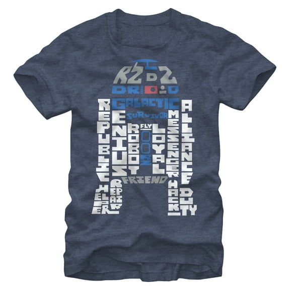 Men's Star Wars R2-D2 Droid Genius Graphic Tee Navy Blue Heather Large