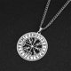 thumbnail image 3 of Vegvisir Symbol Norse Vikings Odin s Runes Necklaces Hollow Compass Pendant Necklaces Stainless Steel Amulet Jewelry, 3 of 5