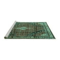 thumbnail image 2 of Ahgly Company Machine Washable Indoor Rectangle Persian Turquoise Blue Traditional Area Rugs, 2' x 5', 2 of 4